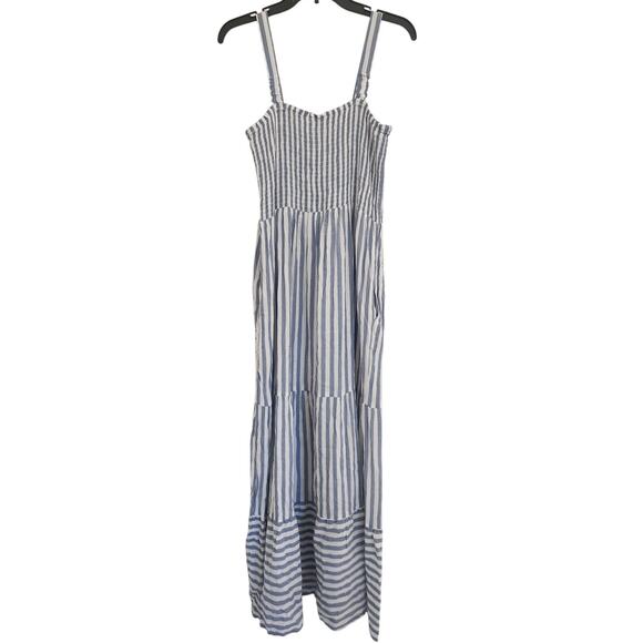 NWT Raviya Tiered Maxi Dress Cover-Up Blue Stripe Cruise Vacation Resort L - Picture 7 of 7